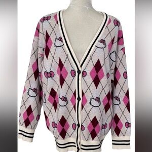 Hello Kitty Forever 21 Argyle Cardigan